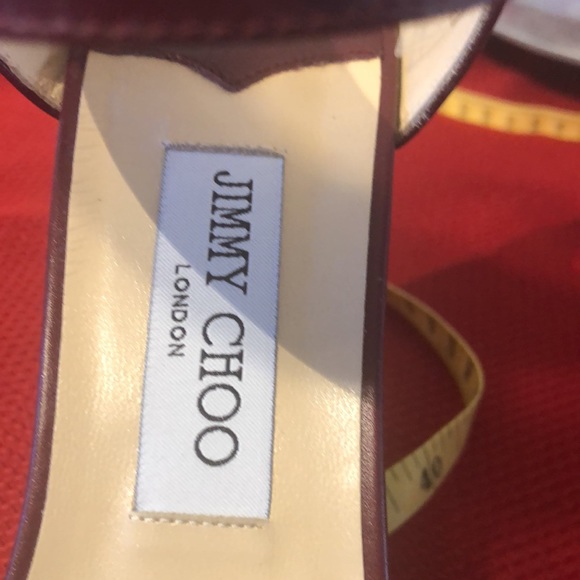 Jimmy choo shinny leather w/ studs. Vino and light gold in color Nelly 100 - Picture 6 of 9